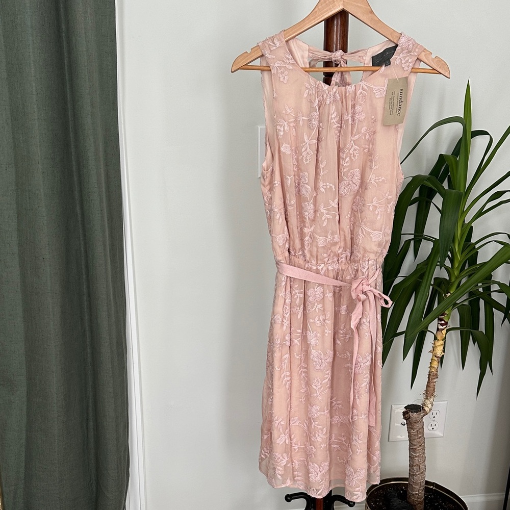 Sunday in Brooklyn Blush Pink Embroidered Midi Dress